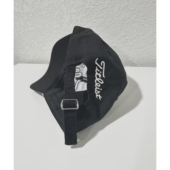 Fitleist Mens Golf Hat Adjustable Strap Black White Corded Embroidered One Size - Picture 9 of 10